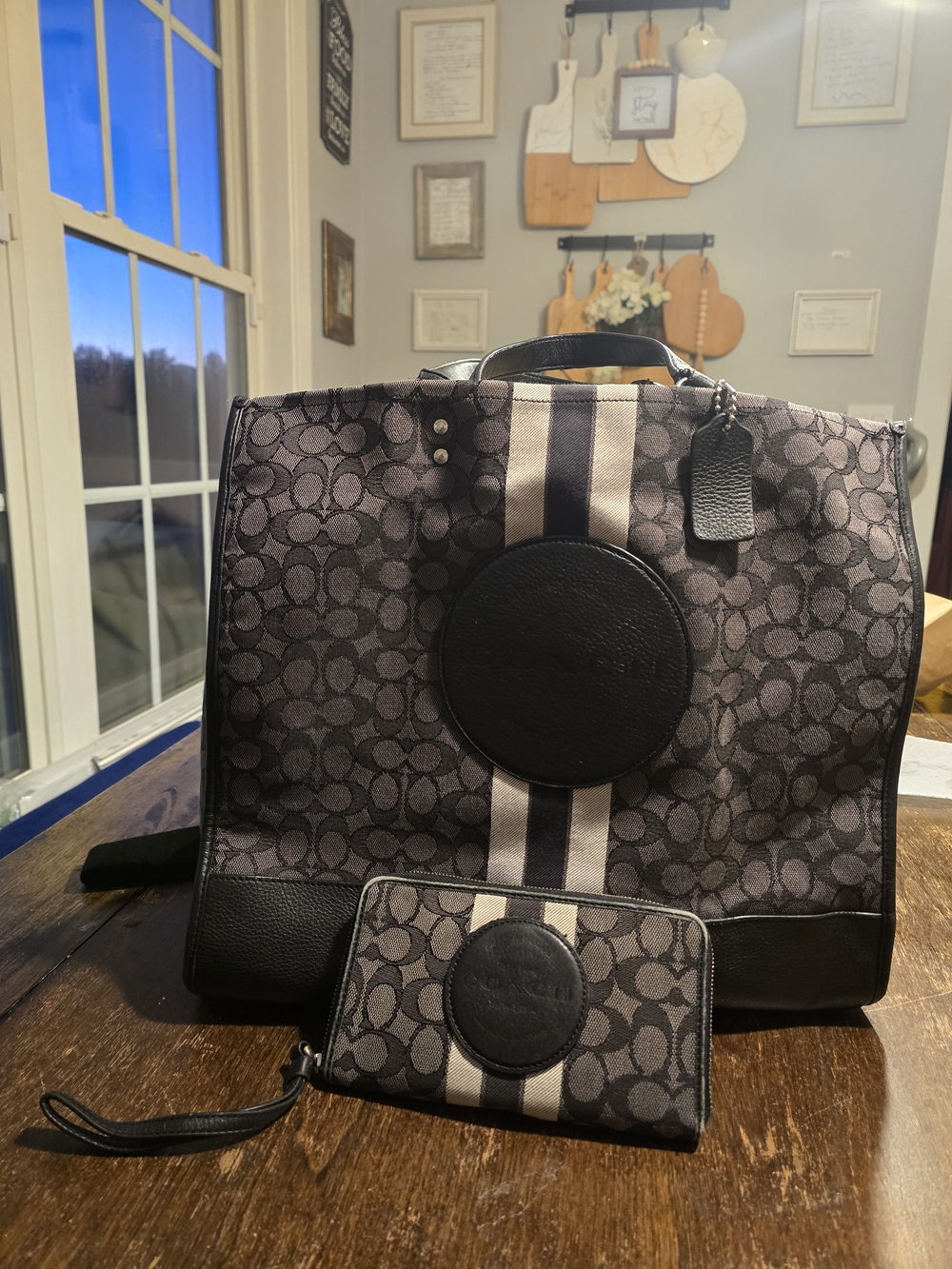 Coach Men’s Duffel Bag with Wallet in Charcoal and Black